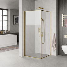 Brusedør m/messingprofiler 90 x 90 x 200 cm - Mikelo